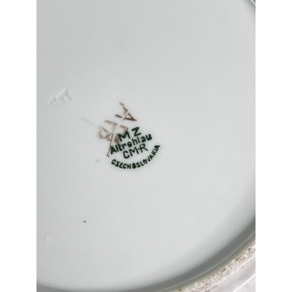 MZ Altrohlau Hand-Painted Porcelain Octagonal Dish With Pink Floral Motif 8" Vtg - Picture 3 of 7